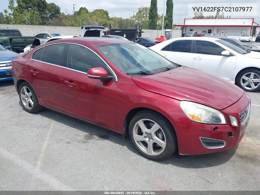 2012 Volvo S60 T5 VIN: YV1622FS7C2107977 Lot: 45435642