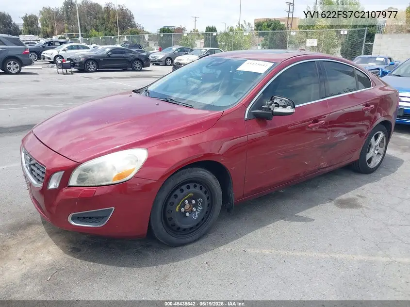 2012 Volvo S60 T5 VIN: YV1622FS7C2107977 Lot: 45435642