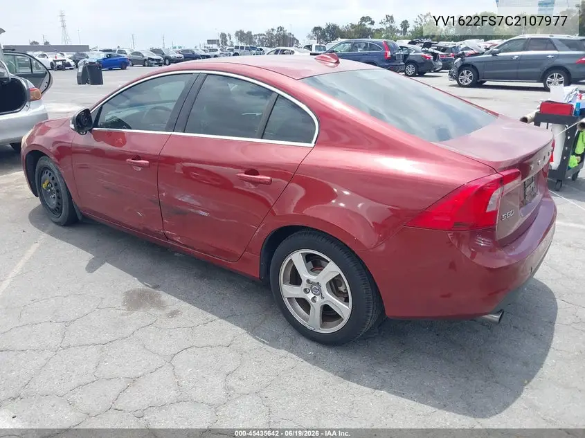 2012 Volvo S60 T5 VIN: YV1622FS7C2107977 Lot: 45435642