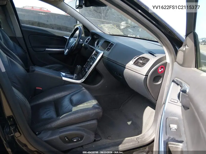 2012 Volvo S60 T5/T5 W/Moonroof VIN: YV1622FS1C2115377 Lot: 45435755