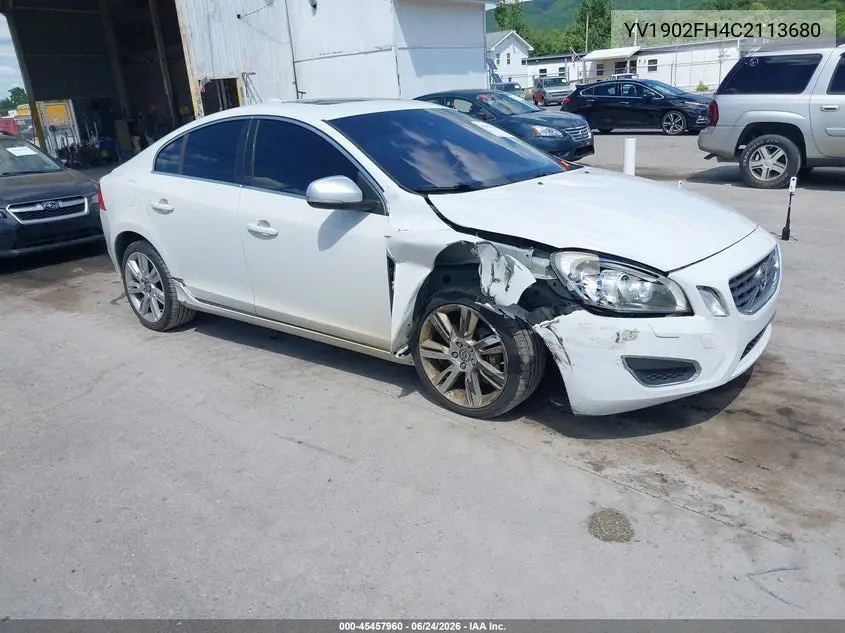 2012 Volvo S60 T6 VIN: YV1902FH4C2113680 Lot: 45457960