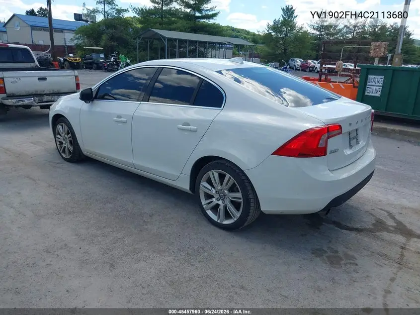 2012 Volvo S60 T6 VIN: YV1902FH4C2113680 Lot: 45457960