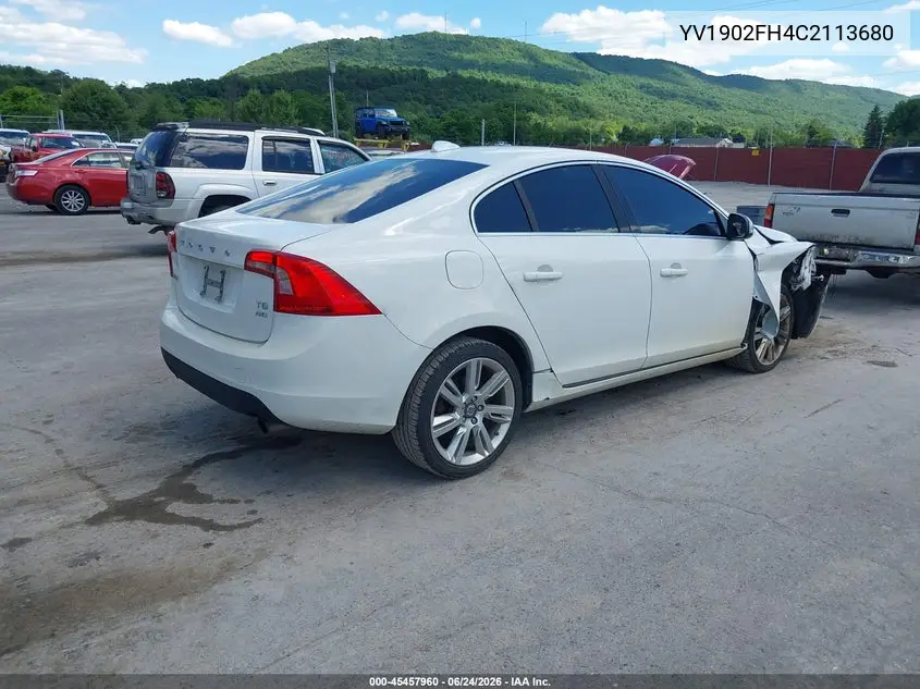 2012 Volvo S60 T6 VIN: YV1902FH4C2113680 Lot: 45457960