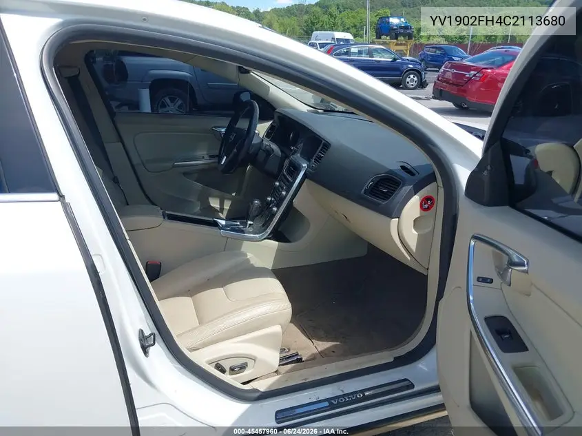 2012 Volvo S60 T6 VIN: YV1902FH4C2113680 Lot: 45457960