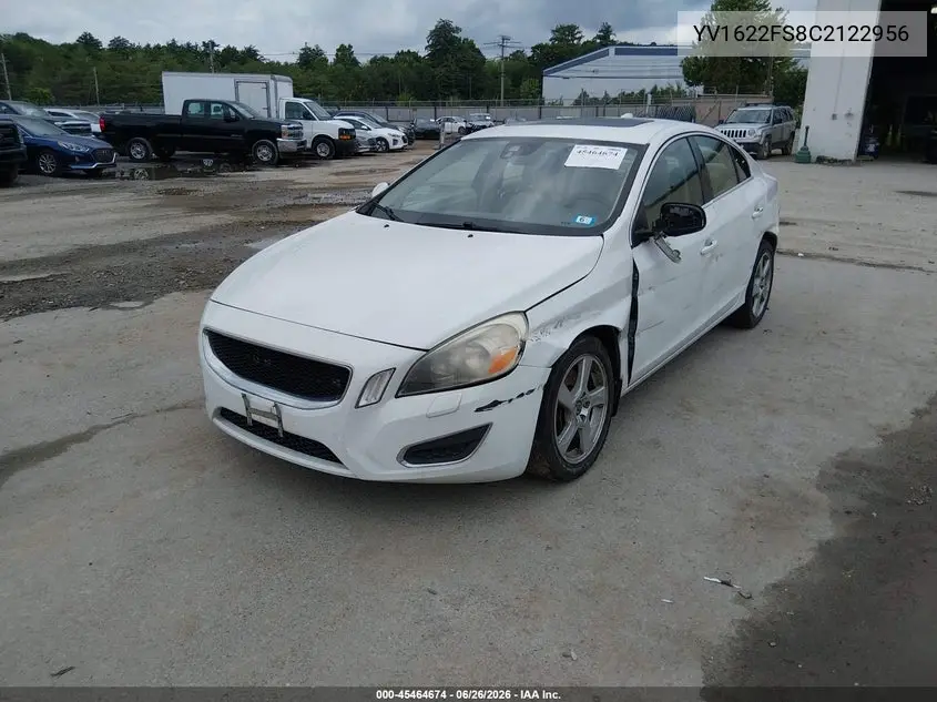 2012 Volvo S60 T5/T5 W/Moonroof VIN: YV1622FS8C2122956 Lot: 45464674