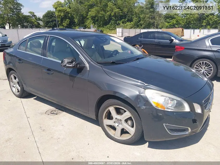 2012 Volvo S60 T5/T5 W/Moonroof VIN: YV1622FS4C2091351 Lot: 45525067