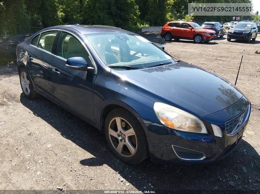 2012 Volvo S60 T5/T5 W/Moonroof VIN: YV1622FS9C2145551 Lot: 45561214