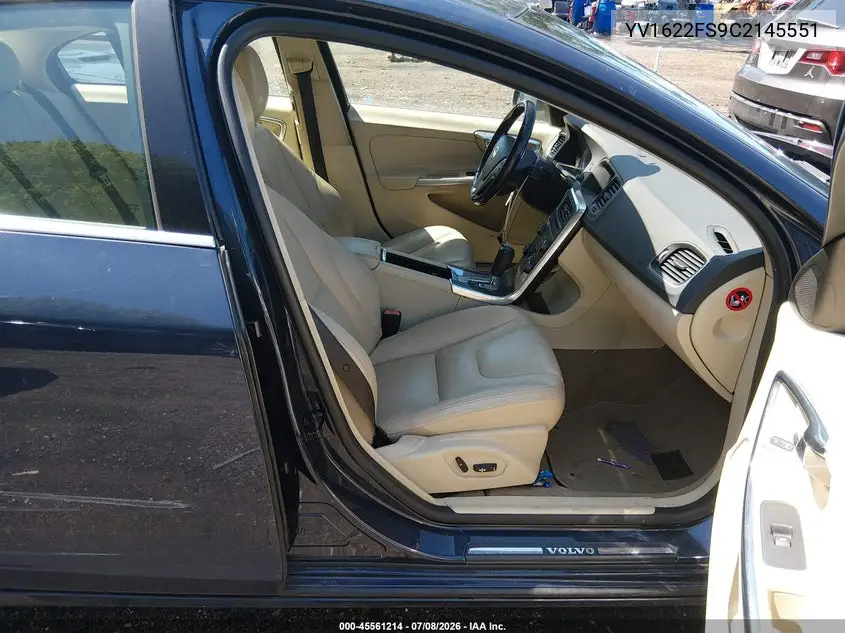 2012 Volvo S60 T5/T5 W/Moonroof VIN: YV1622FS9C2145551 Lot: 45561214