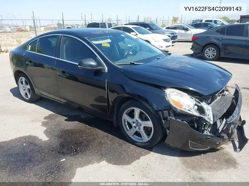 2012 Volvo S60 T5/T5 W/Moonroof VIN: YV1622FS4C2099143 Lot: 45567979