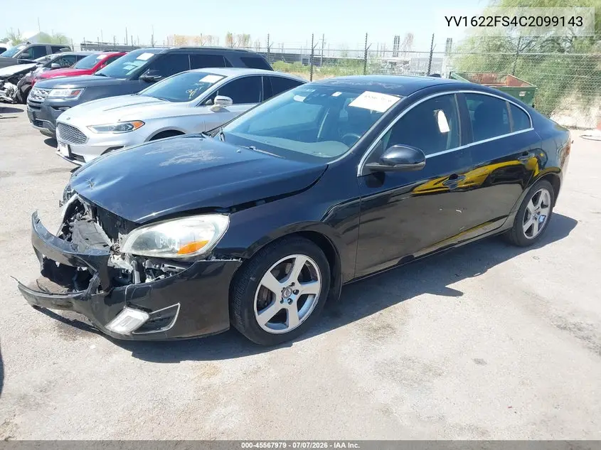 2012 Volvo S60 T5/T5 W/Moonroof VIN: YV1622FS4C2099143 Lot: 45567979