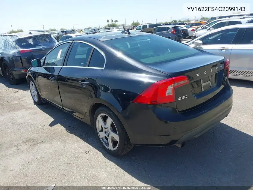 2012 Volvo S60 T5/T5 W/Moonroof VIN: YV1622FS4C2099143 Lot: 45567979