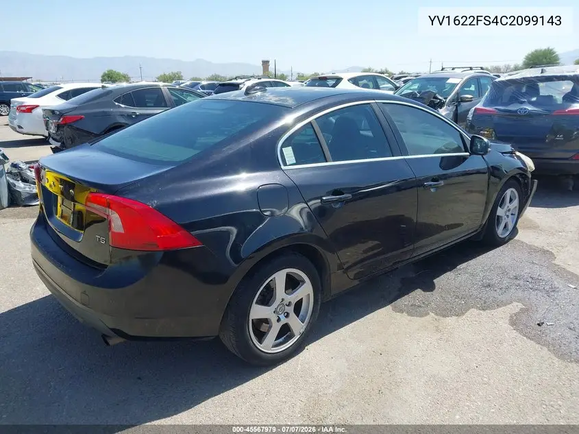 2012 Volvo S60 T5/T5 W/Moonroof VIN: YV1622FS4C2099143 Lot: 45567979
