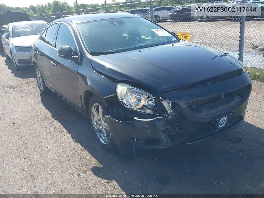 2012 Volvo S60 T5 VIN: YV1622FS0C2117444 Lot: 45573872
