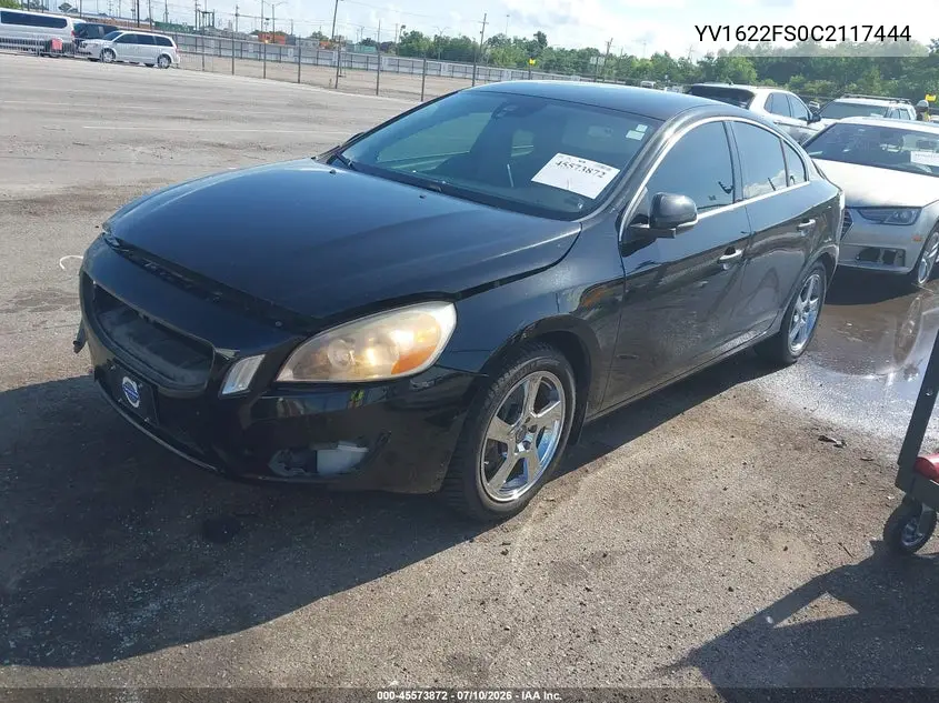 2012 Volvo S60 T5 VIN: YV1622FS0C2117444 Lot: 45573872