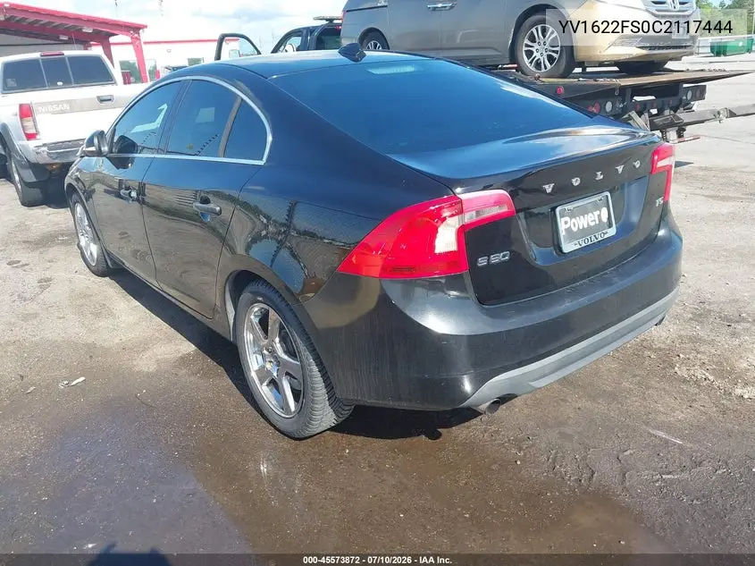 2012 Volvo S60 T5 VIN: YV1622FS0C2117444 Lot: 45573872