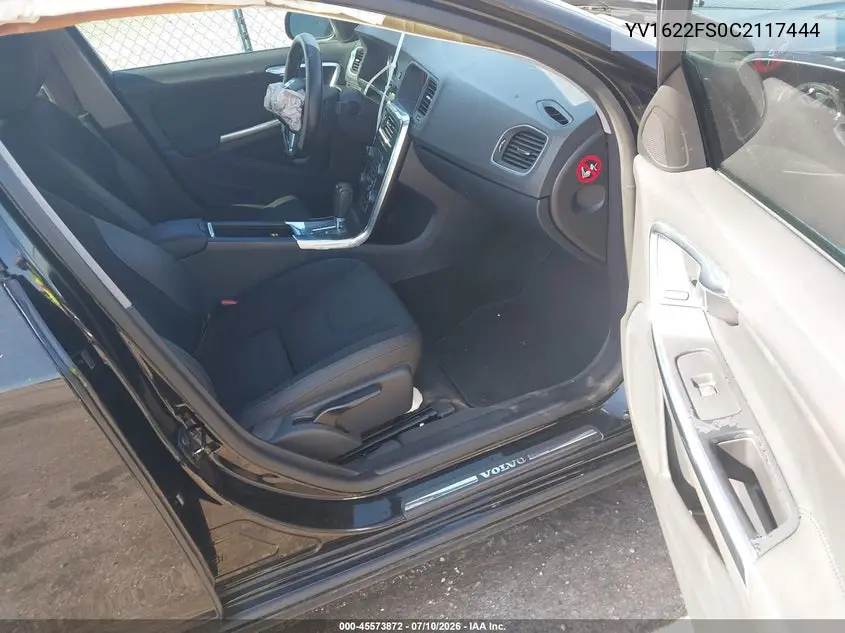 2012 Volvo S60 T5 VIN: YV1622FS0C2117444 Lot: 45573872