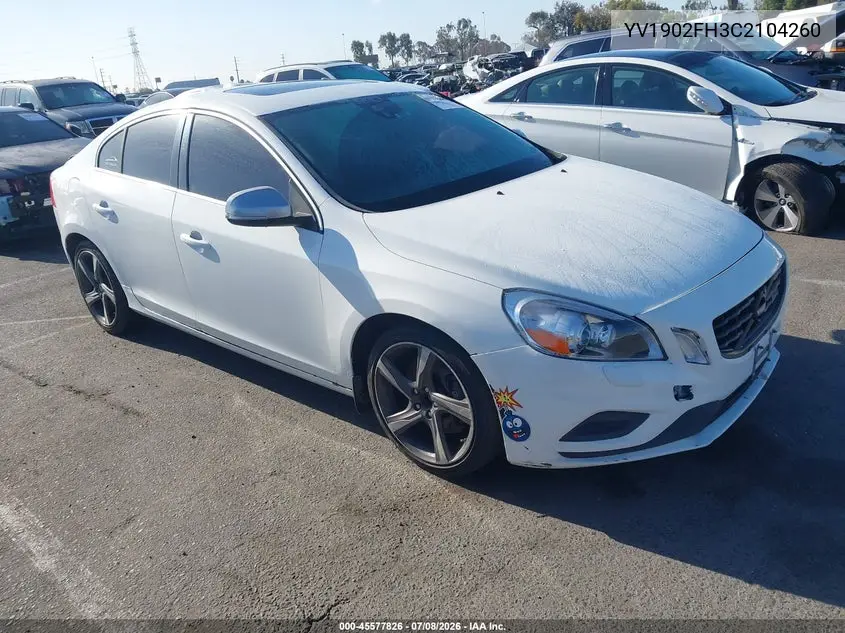 2012 Volvo S60 T6 VIN: YV1902FH3C2104260 Lot: 45577826