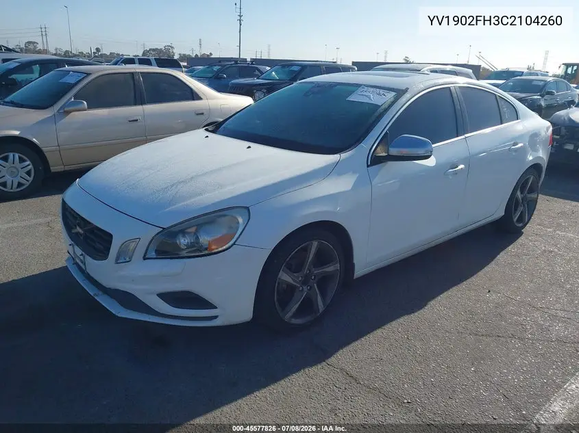 2012 Volvo S60 T6 VIN: YV1902FH3C2104260 Lot: 45577826
