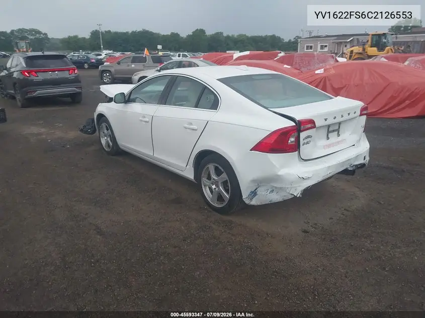 2012 Volvo S60 T5/T5 W/Moonroof VIN: YV1622FS6C2126553 Lot: 45593347