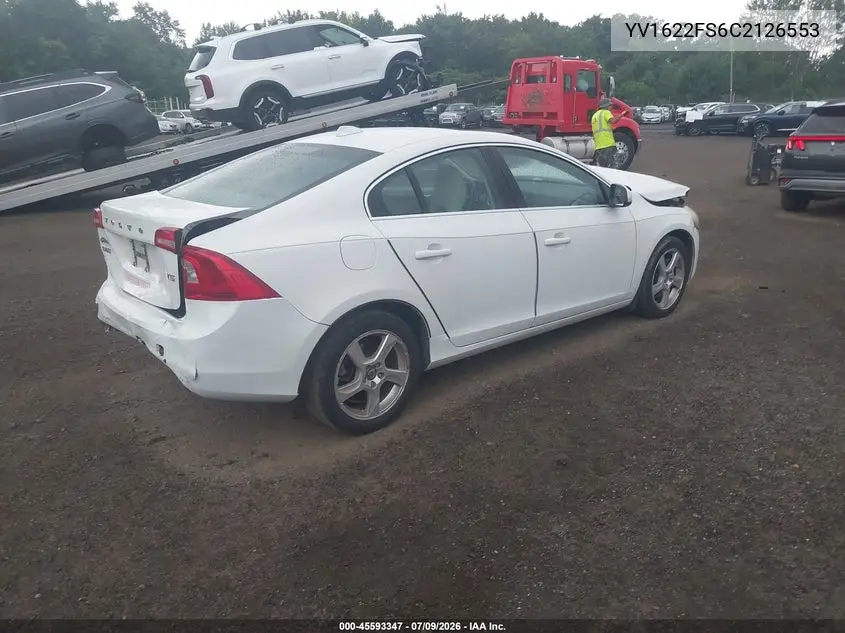 2012 Volvo S60 T5/T5 W/Moonroof VIN: YV1622FS6C2126553 Lot: 45593347