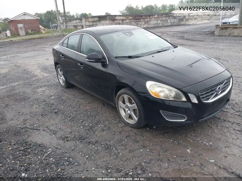 2012 Volvo S60 T5 VIN: YV1622FSXC2056040 Lot: 45628954