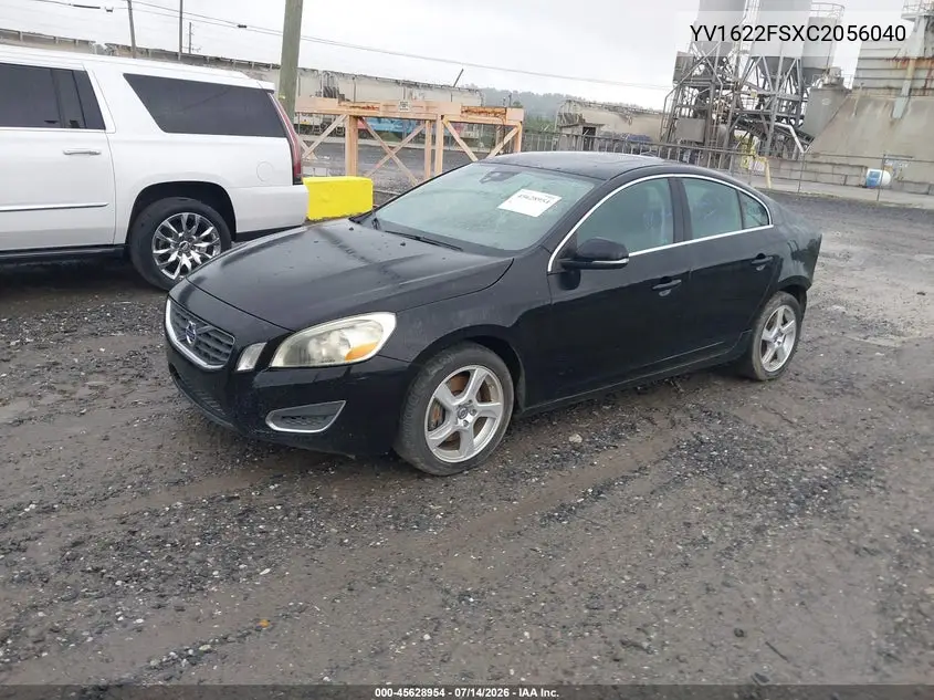 2012 Volvo S60 T5 VIN: YV1622FSXC2056040 Lot: 45628954