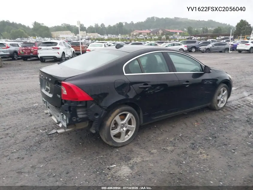 2012 Volvo S60 T5 VIN: YV1622FSXC2056040 Lot: 45628954