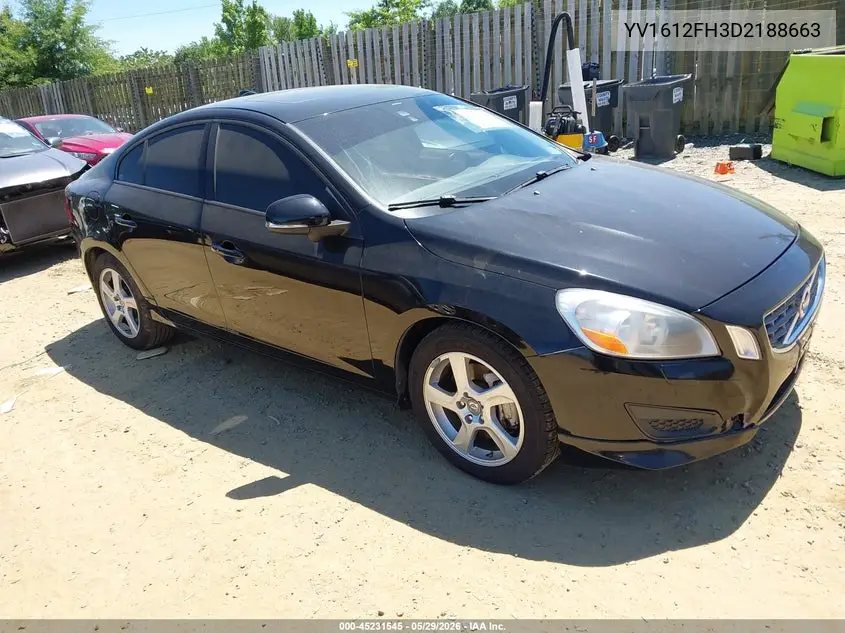 2013 Volvo S60 T5/T5 Platinum/T5 Premier/T5 Premier Plus VIN: YV1612FH3D2188663 Lot: 45231545