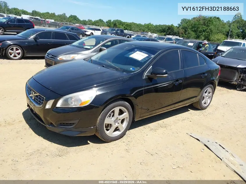 2013 Volvo S60 T5/T5 Platinum/T5 Premier/T5 Premier Plus VIN: YV1612FH3D2188663 Lot: 45231545