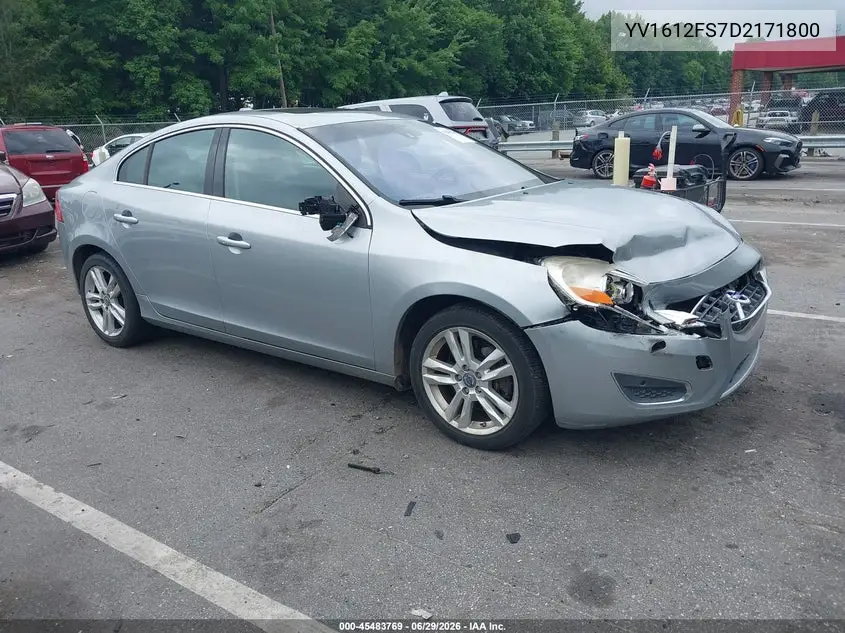 2013 Volvo S60 T5/T5 Platinum/T5 Premier/T5 Premier Plus VIN: YV1612FS7D2171800 Lot: 45483769