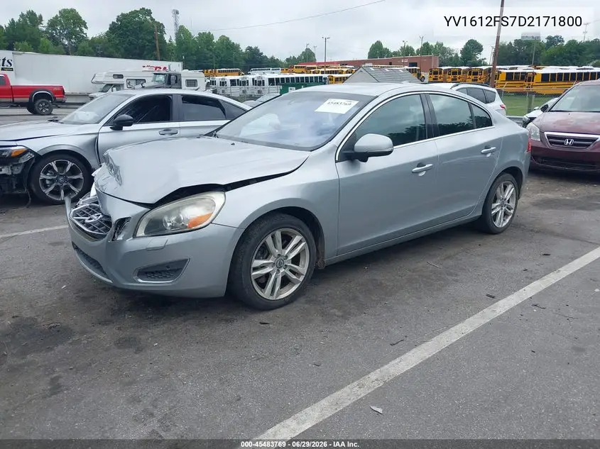 2013 Volvo S60 T5/T5 Platinum/T5 Premier/T5 Premier Plus VIN: YV1612FS7D2171800 Lot: 45483769
