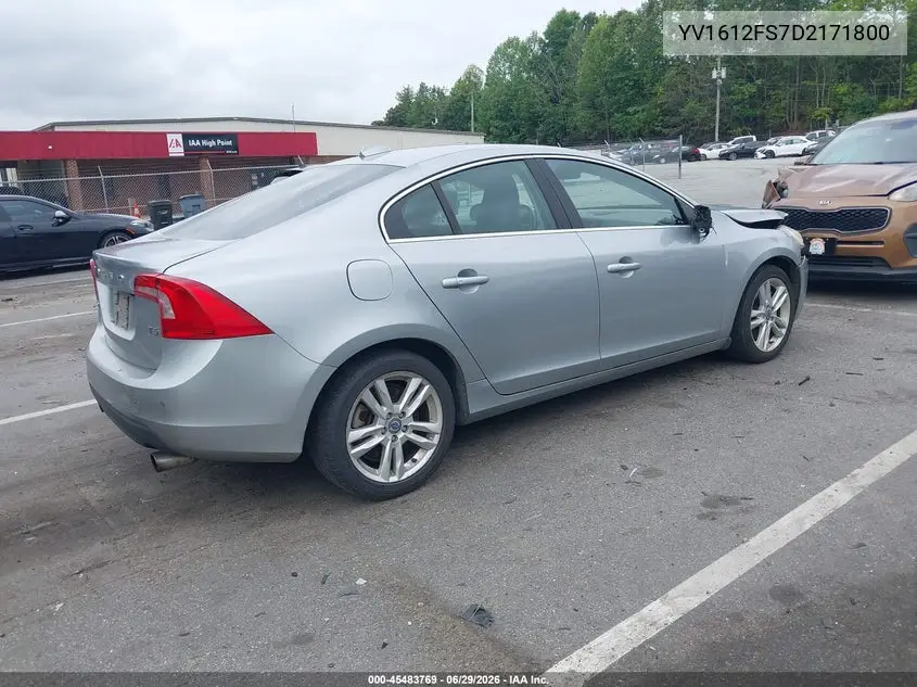2013 Volvo S60 T5/T5 Platinum/T5 Premier/T5 Premier Plus VIN: YV1612FS7D2171800 Lot: 45483769