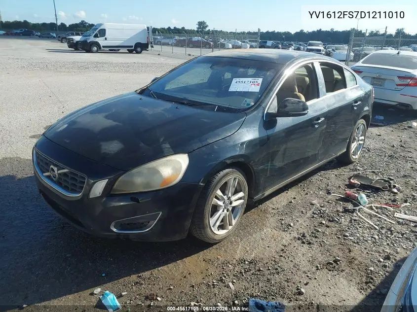2013 Volvo S60 T5 VIN: YV1612FS7D1211010 Lot: 45517105