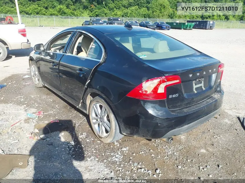 2013 Volvo S60 T5 VIN: YV1612FS7D1211010 Lot: 45517105