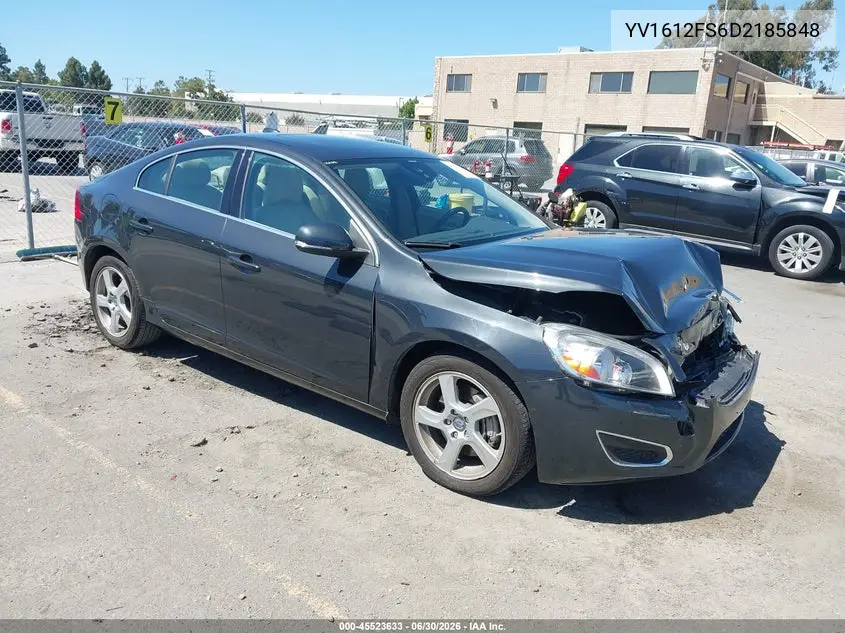 2013 Volvo S60 T5/T5 Platinum/T5 Premier/T5 Premier Plus VIN: YV1612FS6D2185848 Lot: 45523633