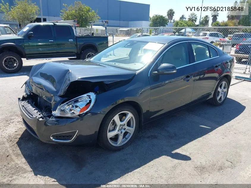 2013 Volvo S60 T5/T5 Platinum/T5 Premier/T5 Premier Plus VIN: YV1612FS6D2185848 Lot: 45523633