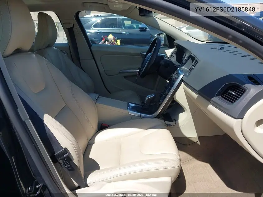 2013 Volvo S60 T5/T5 Platinum/T5 Premier/T5 Premier Plus VIN: YV1612FS6D2185848 Lot: 45523633