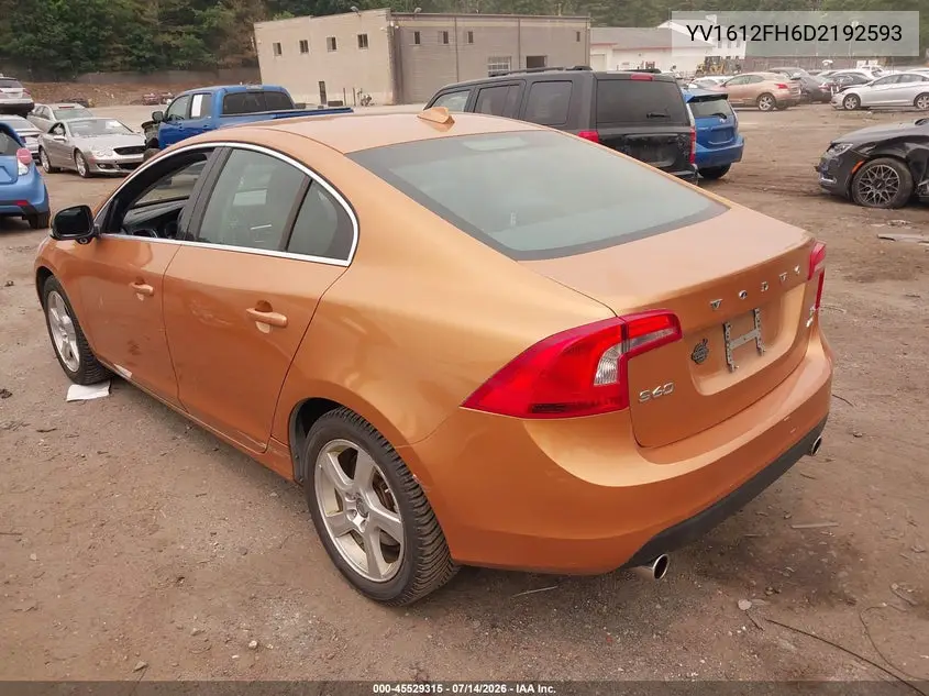 2013 Volvo S60 T5/T5 Platinum/T5 Premier/T5 Premier Plus VIN: YV1612FH6D2192593 Lot: 45529315