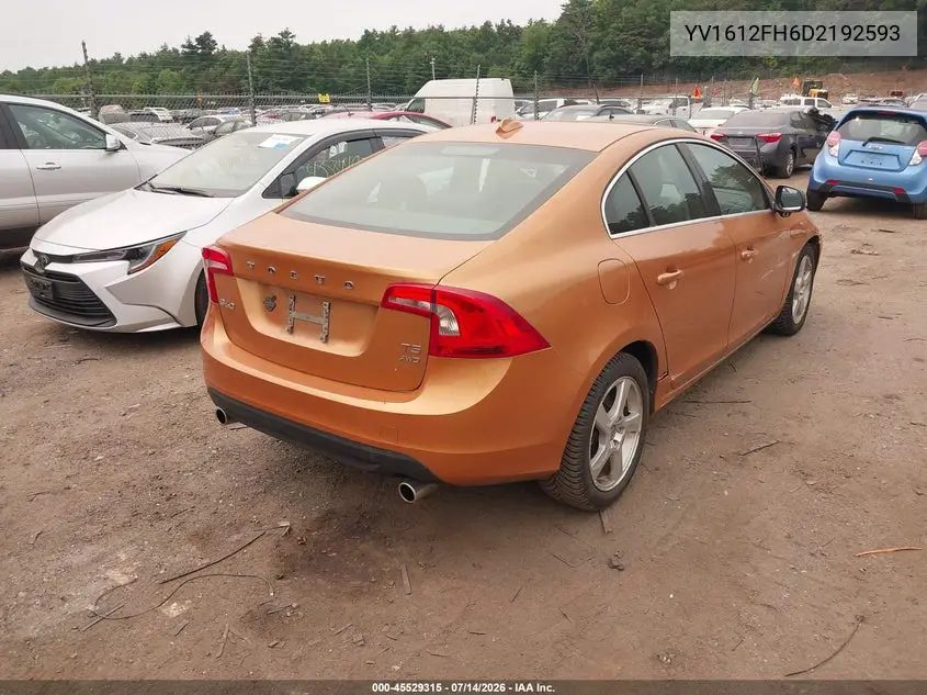 2013 Volvo S60 T5/T5 Platinum/T5 Premier/T5 Premier Plus VIN: YV1612FH6D2192593 Lot: 45529315