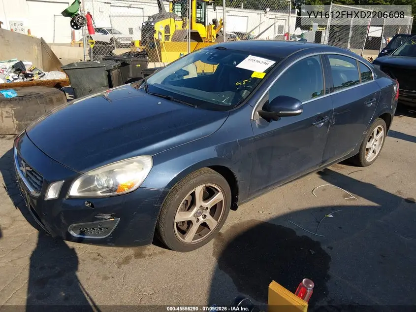 2013 Volvo S60 T5/T5 Platinum/T5 Premier/T5 Premier Plus VIN: YV1612FHXD2206608 Lot: 45556290