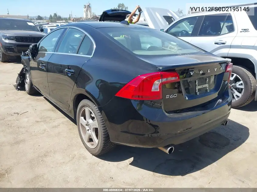 2013 Volvo S60 T5 Platinum VIN: YV1612FS0D2195145 Lot: 45566334