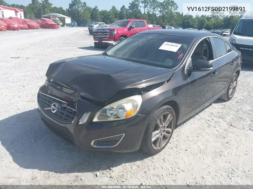 2013 Volvo S60 T5 VIN: YV1612FS0D2199891 Lot: 45640060