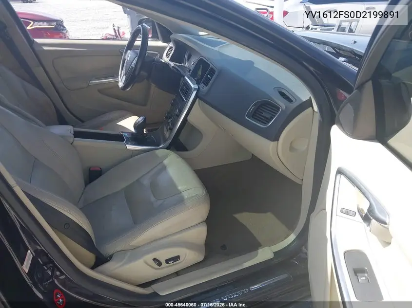 2013 Volvo S60 T5 VIN: YV1612FS0D2199891 Lot: 45640060