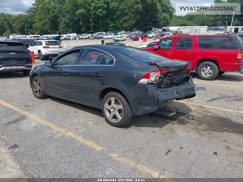 2013 Volvo S60 T5/T5 Platinum/T5 Premier/T5 Premier Plus VIN: YV1612FH9D2205062 Lot: 45647694