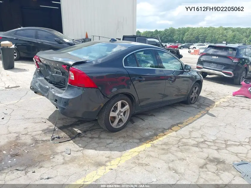 2013 Volvo S60 T5/T5 Platinum/T5 Premier/T5 Premier Plus VIN: YV1612FH9D2205062 Lot: 45647694