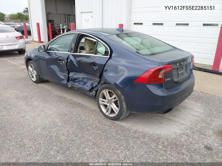 2014 Volvo S60 T5 VIN: YV1612FS5E2285151 Lot: 45484310