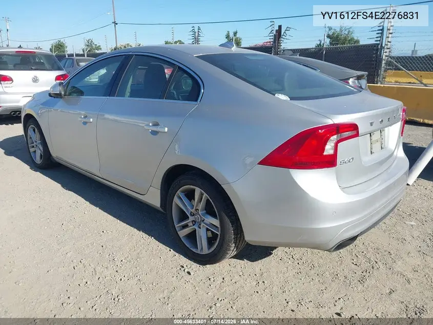 2014 Volvo S60 T5 VIN: YV1612FS4E2276831 Lot: 45633401