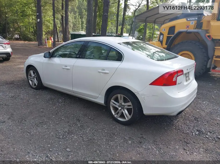 2014 Volvo S60 T5 VIN: YV1612FH4E2293178 Lot: 45678843