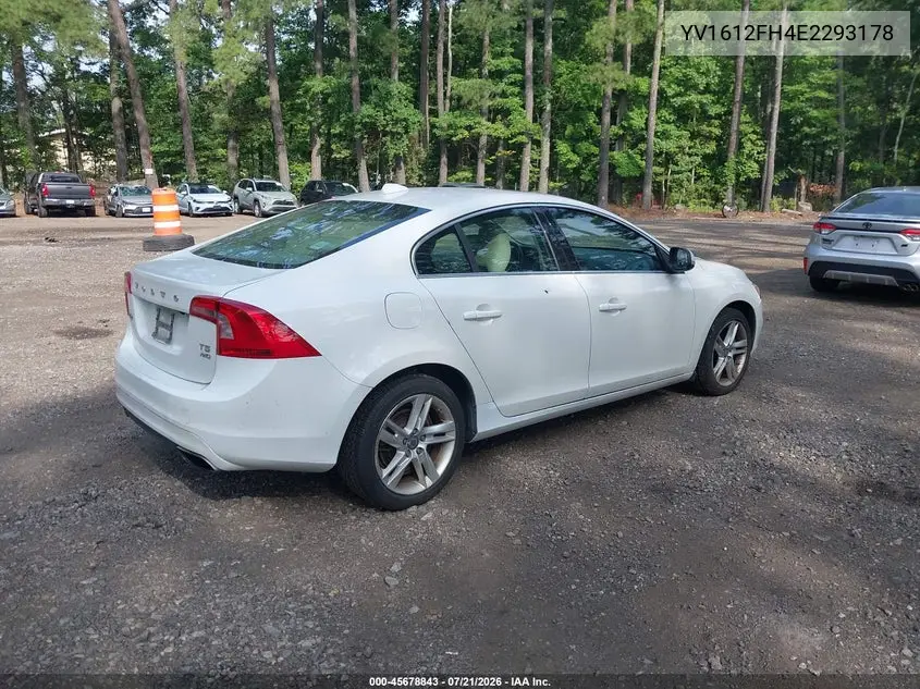 2014 Volvo S60 T5 VIN: YV1612FH4E2293178 Lot: 45678843