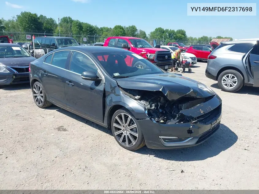 2015 Volvo S60 T6 Platinum VIN: YV149MFD6F2317698 Lot: 45332664
